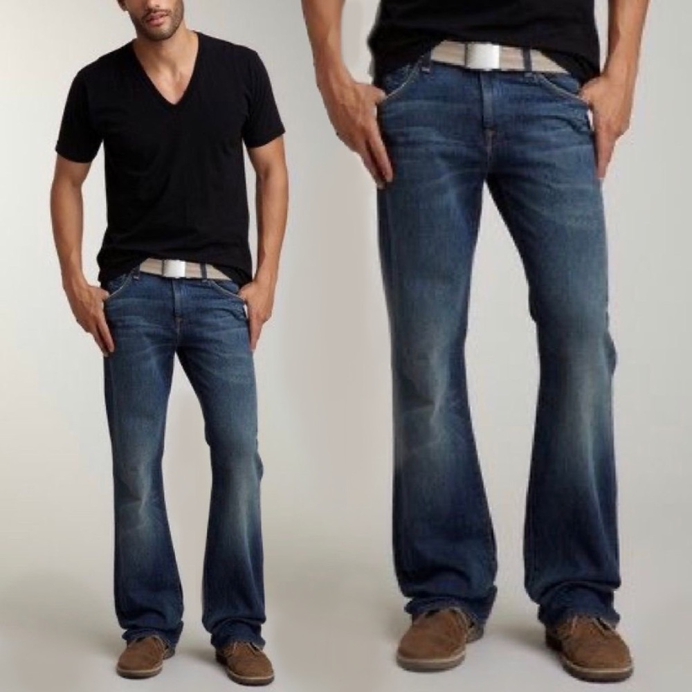 7 For All Mankind Bootcut Frayed Hem Jeans 36X33